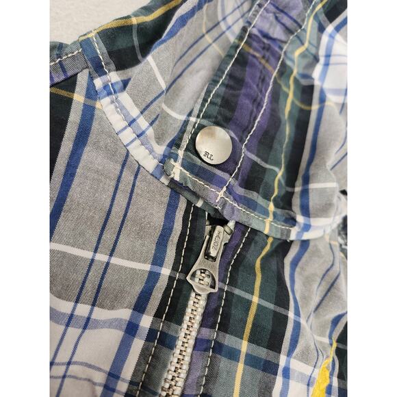 Large Pony Plaid Blue POLO Ralph Lauren Boys 24 mth Zip Jacket - Picture 5 of 10